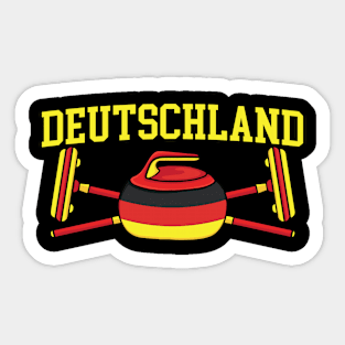 German Curling Broom ice Sports Deutschland Flag Curling Sticker
